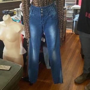 Tush push denim stretch blue jeans size 4